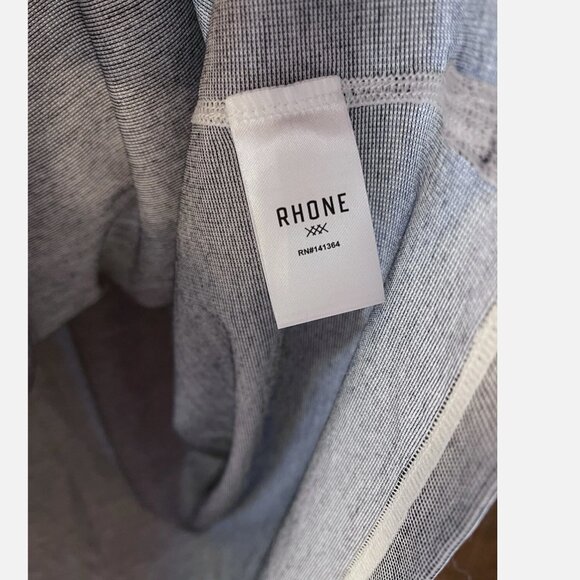 Rhone Delta Pique Lightweight Mesh Gray/White Golf Polo Shirt Men's size L - Picture 7 of 7